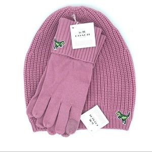 NWT Coach Rexy Beanie and Matching Tech Gloves